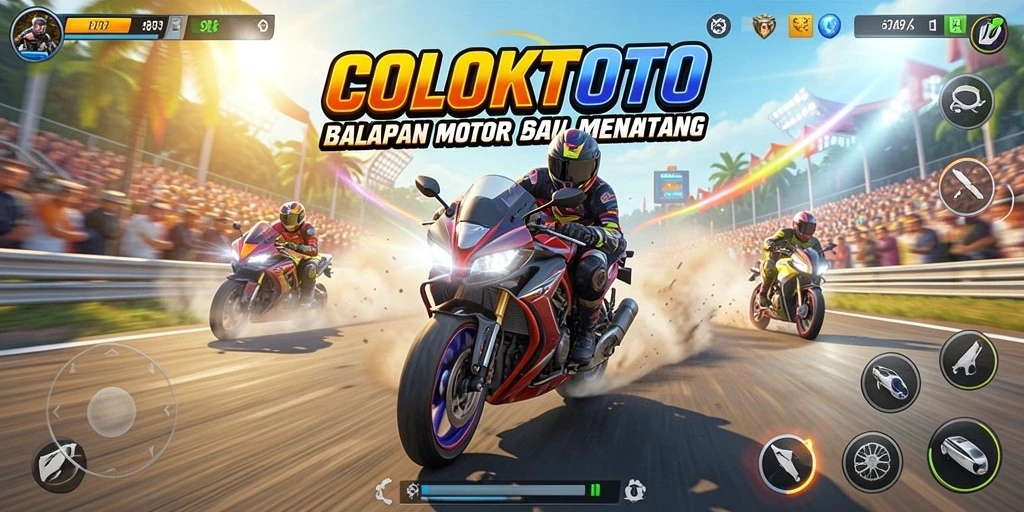 Tampilan menarik dari gameplay balapan motor di COLOKTOTO.