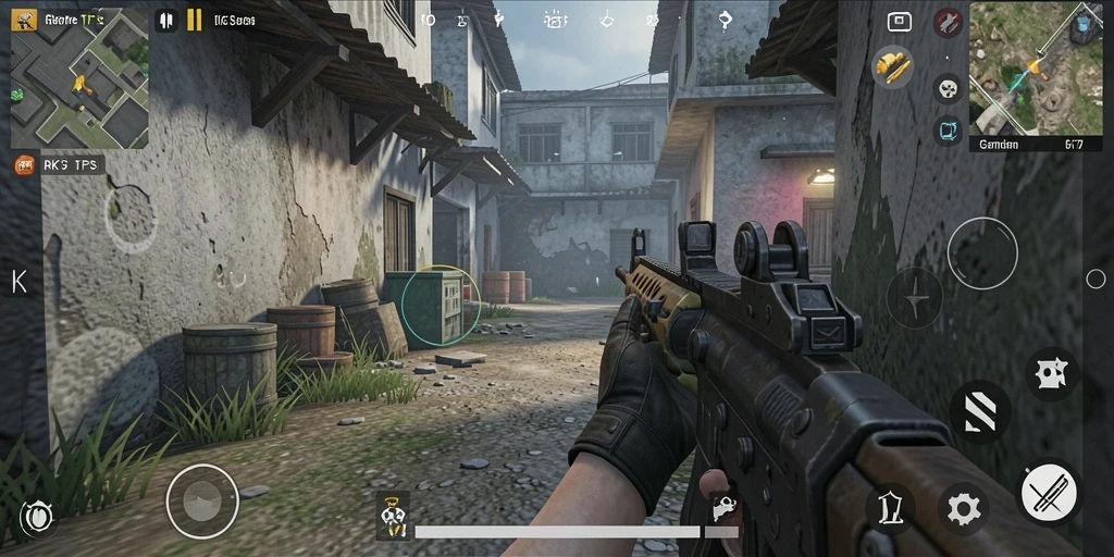 Gameplay seru RK77 dengan aksi tembak-menembak intens.